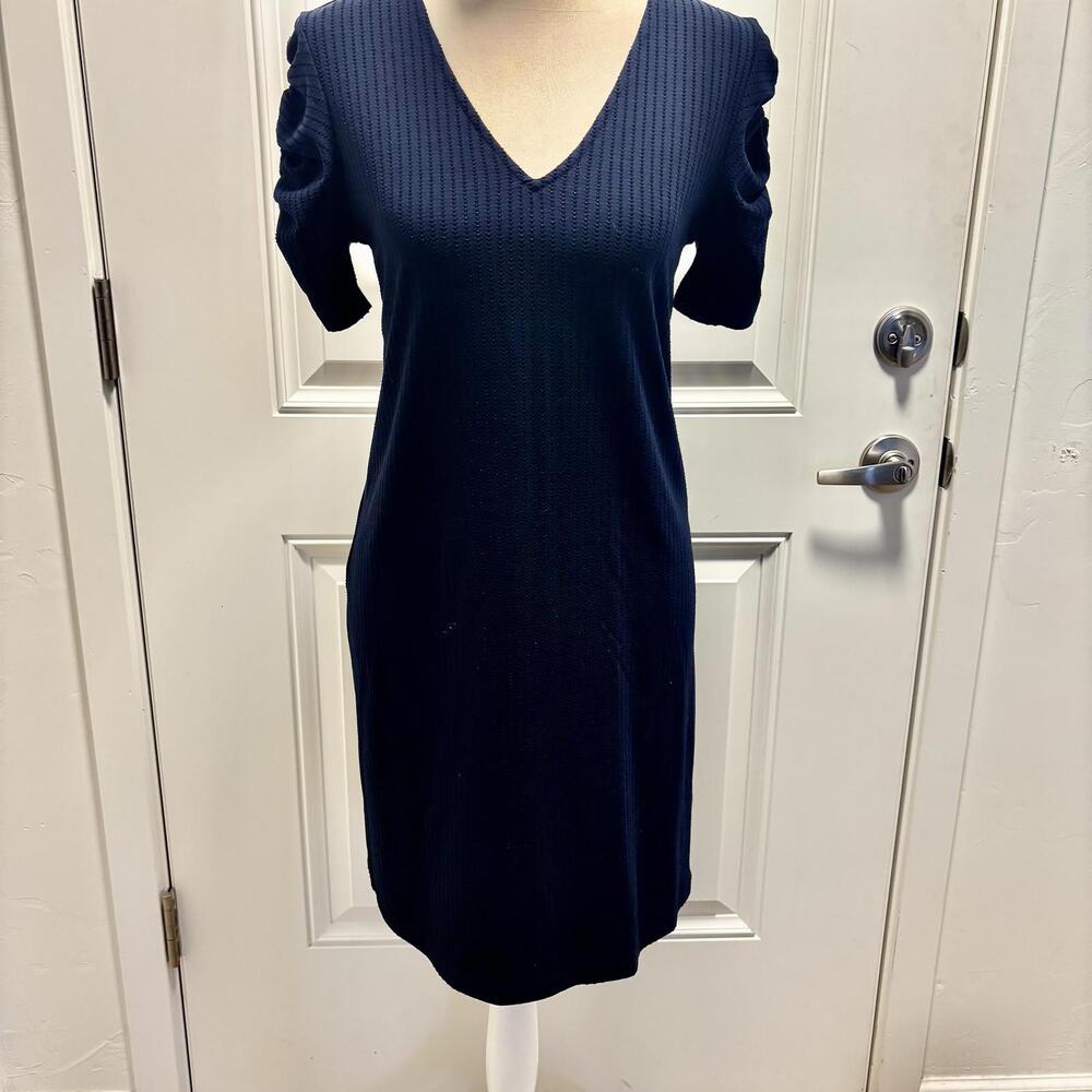 Anthropologie Sunday in Brooklyn Navy Ruched Sleeve Dress XS